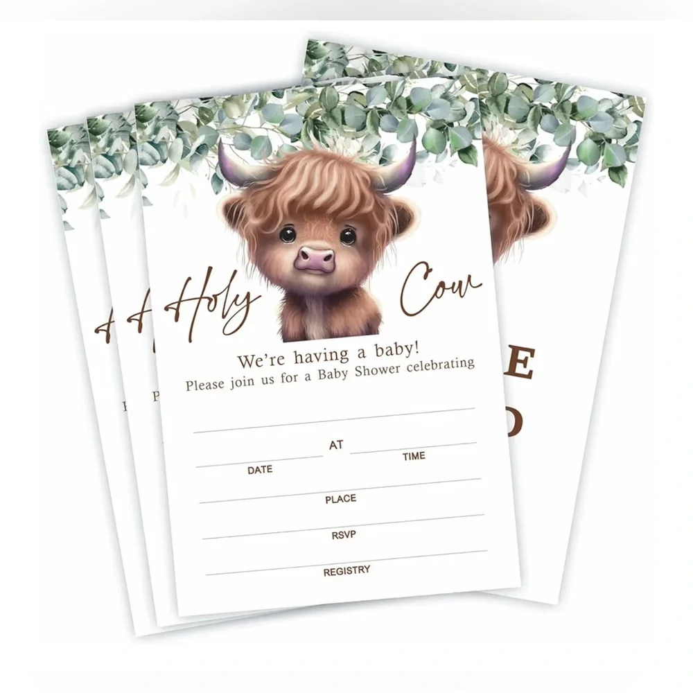 Holy Cow Baby Shower Invitations